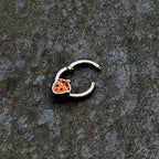 16G 5/16 Fall Acorn Face Brown Autumn Hinged Segment Ring
