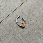 16G 3/8 Autumn Acorn Orange Brown Hinged Segment Ring