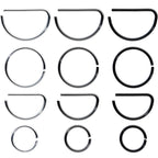 20G 12 Pack ASTM F-136 Implant Grade Titanium Nose Hoop D Shaped Septum Ring and Cartilage Ear Hoop Earring Set