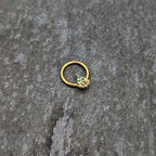 16G 3/8 Red Gem Gold Tone Deco Holiday Tree Hinged Segment Ring