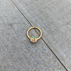 16G 3/8 Red Gem Gold Tone Deco Holiday Tree Hinged Segment Ring