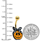 Gold Tone Halloween Country Pumpkin Glow in Dark Belly Ring Set of 3