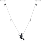 14G 9/16 Creepy Ghosts Witch Halloween Dangle Nipple Chain Set