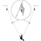 14G 9/16 Creepy Ghosts Witch Halloween Dangle Nipple Chain Set