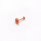 16G 5/16 Purple Tourmaline Rosy Tone Flower Labret Monroe Tragus