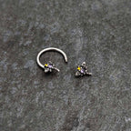 16G 3/8 Purple Yellow Gem Dragonfly Horseshoe Circular Barbell