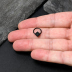 16G 3/8 Black Lacy Rhombus Blue Hinged Segment Ring