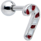 16G 1/4 Clear Gem Stocking Candy Cane Cartilage Earring Set of 3