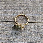 20G 5/16 Clear Gem Gold Tone Luscious Lizard Nose Hoop