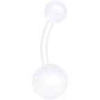 White Gold Tone Clear Halloween Marbelized Boo Belly Ring Set of 4