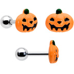 16G 1/4 Clear Gem Black Scorpion Pumpkin Cartilage Earring Set of 3