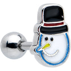 16G 1/4 Penguin Snowman Holiday Blue Cartilage Earring Set of 3