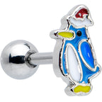 16G 1/4 Penguin Snowman Holiday Blue Cartilage Earring Set of 3