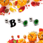 16G 1/4 Halloween Boo Eyes Cartilage Tragus Earring Curation Set of 3