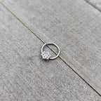 16G 3/8 Clear Gem Filigree Winter Snowflake Hinged Segment Ring
