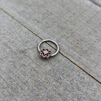 16G 3/8 Aurora Gem Poinsettia Flower Festive Hinged Segment Ring