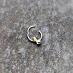 16G 3/8 Champagne Bottle Flute Yellow Hinged Segment Ring