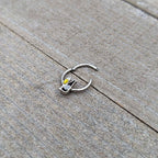 16G 3/8 Champagne Bottle Flute Yellow Hinged Segment Ring