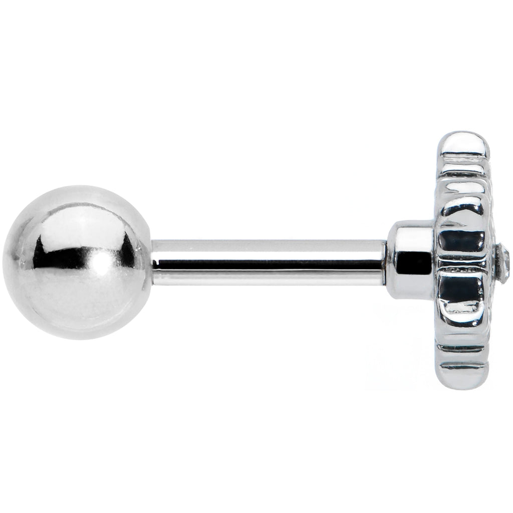 16G 1/4 Clear Gem Filigree Epic Snowflake Cartilage Tragus Earring