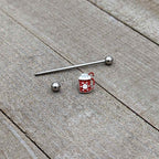 14G Sweet Hot Cocoa Marshmallow Holiday Industrial Barbell 38mm