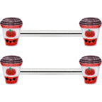 14G 9/16 Sweet Pumpkin Latte Autumn Barbell Nipple Ring Set