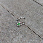 16G 3/8 Happy Christmas Tree Holiday Hat Hinged Segment Ring