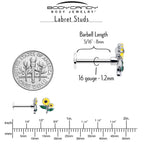 16G 5/16 Cheery Inlay Sunflowers Labret Monroe Tragus