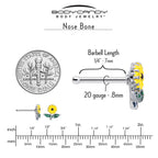 20G 1/4 Cheery Inlay Sunflower Nose Bone