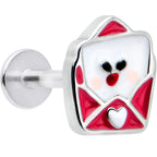 16G 5/16 Sweet Love Letter Valentine Labret Monroe Tragus