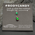 Merry Christmas Trees Hats Holiday Double Mount Belly Ring