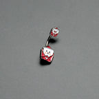 Sweet Love Letter Valentines Day Double Mount Belly Ring