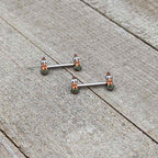 14G 9/16 Sweet Holiday Christmas Candle Barbell Nipple Ring Set