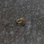 20G 5/16 Gold Tone Merry Christmas Inlaid Nose Hoop