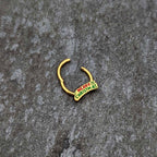 16G 3/8 Gold Tone Merry Christmas Inlay Hinged Segment Ring