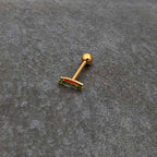 Gold Tone Merry Christmas Inlaid Red Green Barbell Tongue Ring