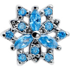 16G 1/4 Blue CZ Gem Snowflake Blues Cartilage Tragus Earring