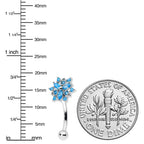 16G 5/16 Blue CZ Gem Snowflake Blues Curved Eyebrow Ring