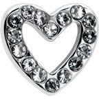 16G 1/4 Clear Gem Open Heart Valentine Cartilage Tragus Earring