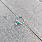 16G 3/8 Sweet Martini Glass Heart Hinged Segment Ring
