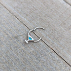 16G 3/8 Sweet Martini Glass Heart Hinged Segment Ring