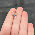 16G 3/8 Sweet Martini Glass Heart Hinged Segment Ring
