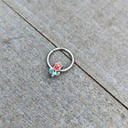 16G 3/8 Sweet Happy Rose Flower Hinged Segment Ring