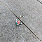 16G 3/8 Sweet Happy Rose Flower Hinged Segment Ring