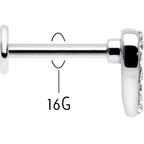 16G 5/16 Clear Gem Open Heart Valentine Labret Monroe Tragus