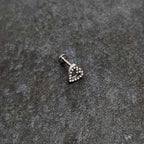 16G 5/16 Clear Gem Open Heart Valentine Labret Monroe Tragus