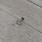 16G 5/16 Clear Gem Open Heart Valentine Labret Monroe Tragus