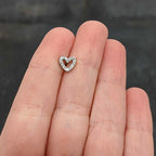 16G 5/16 Clear Gem Open Heart Valentine Labret Monroe Tragus