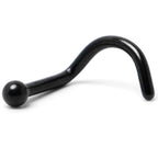 18G 1/4 Black ASTM F-136 Implant Grade Titanium Ball End Left Side Nose Screw
