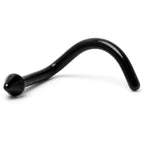 18G 1/4 Black ASTM F-136 Implant Grade Titanium Cone End Left Side Nose Screw