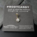 Clear CZ Gem Gold Tone Luxury Sun Splash Belly Ring